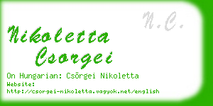 nikoletta csorgei business card